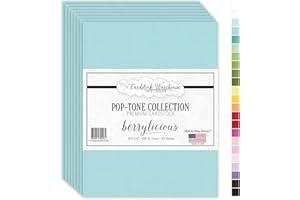 Cardstock Warehouse Pop-Tone Berrylicious Blue Cardstock Paper – 50 Sheets, 8.5 x 11" - 100 lb / 270 GSM Premium Blue Card St