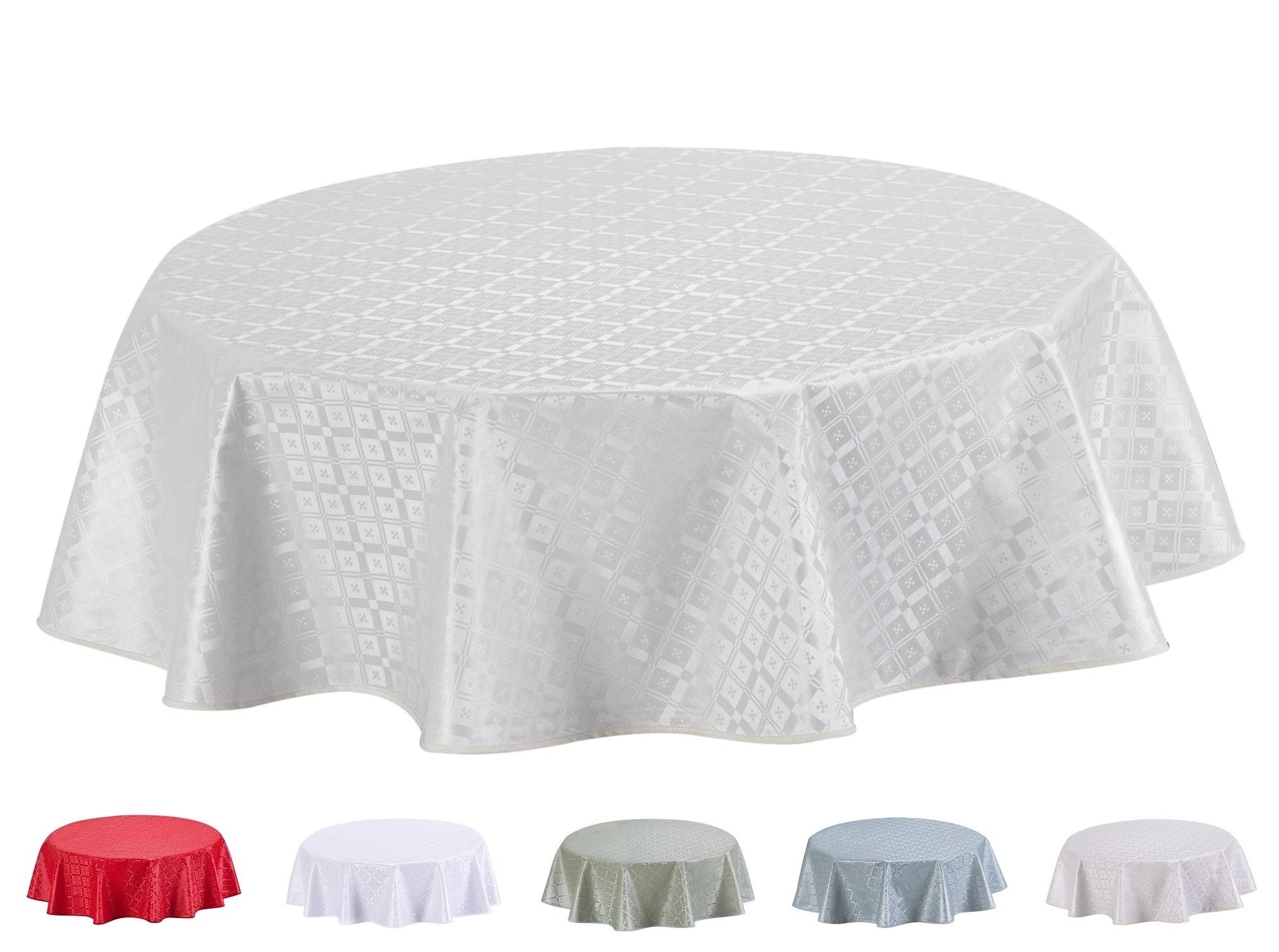 Home Direct Round Embossed Oilcloth PVC Wipe Clean Tablecloth Table Cover 140cm 55" Pale Grey Light