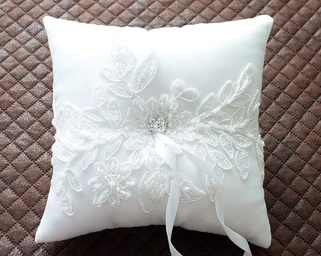 Amazon Com Wedding Ring Bearer Pillow Lace Ring Pillow