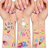 128Pcs Cake Cream Temporary Tattoos for Kids