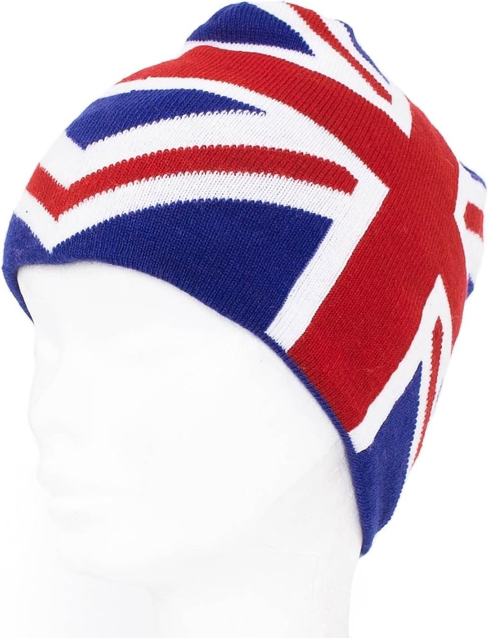 Men's Ladies Beanie Hat Union Jack/British Flag Red White Royal