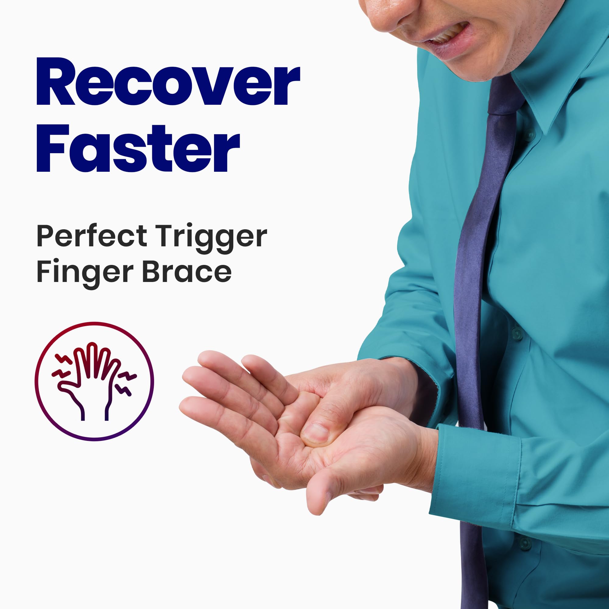 Trigger Finger Splint Middle Finger Brace | Middle Finger Splint For Broken or Fractured Middle Finger, Arthritis, Tendonitis, Tenosyvitis | Mallet Trigger Finger Straightener Immobilizer | S/M