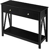 owings console table 2 shelf with drawers