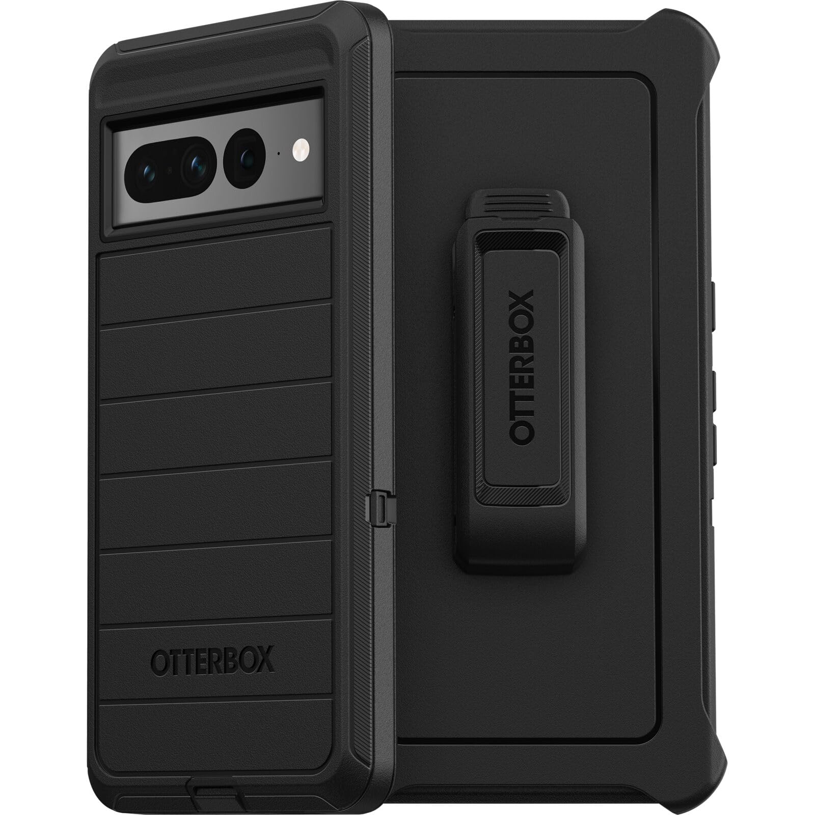 OtterBox Defender Series Case for Google Pixel 7 Pro (Only) - Holster Clip Included - Microbial Defense Protection - Non-Retail Packaging - Black