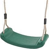 Garden Games Child Swing Seat with Safety Grip and Weatherproof Ropes (Green)