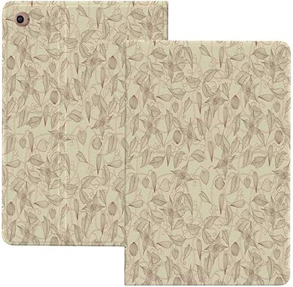 Amazon Ipad Pro 12 9インチ 第4世代 ベージュ 複雑な裏地の葉と花自由retro放に生きるシックな装飾 ベージュとレトロな珍しい花柄のイラスト ベージュ 極薄 軽量 オートスリープ機能 傷つけ防止 春発売のipad Pro 12 9対応スマートカバー ベージュとレトロな