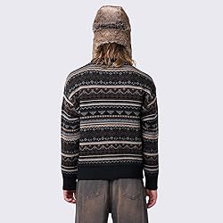 Women Y2K Argyle Striped Pullover Sweater Casual