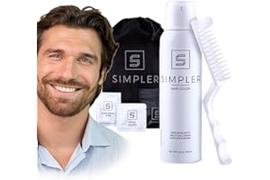Simpler Hair Color for Men Kit for Full Gray Coverage - Medium Brown Men’s Hair Dye - Easy Hair or Beard Dye for 100% Gray Coverage - Ammonia Free Hair Color, Beard Coloring for Men