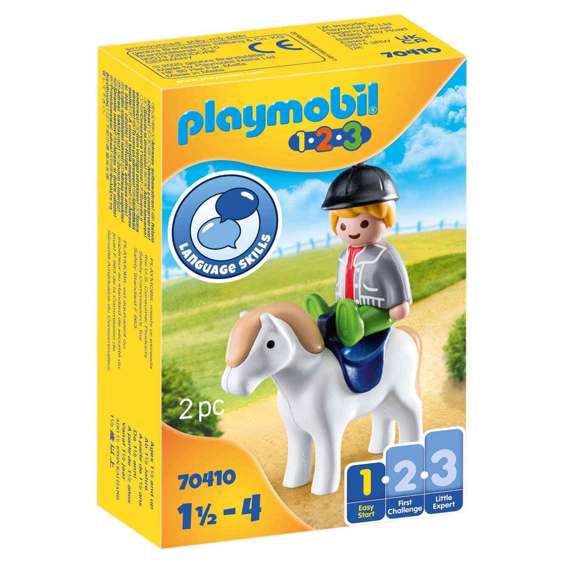 PLAYMOBIL 1.2.3 70410 Boy with Pony, for Children Ages 1.5 - 4