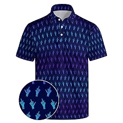 Xdceu Golf Polos for Men - Funny Golf Shirts Print