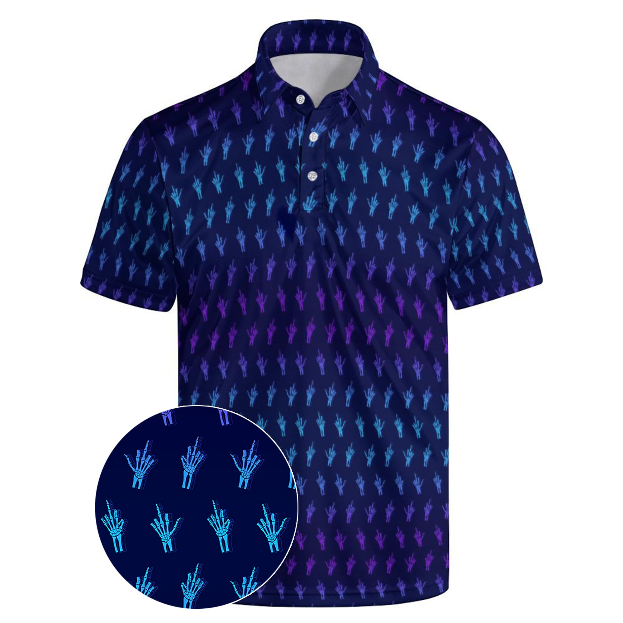 Xdceu Golf Polos for Men - Funny Golf Shirts Print
