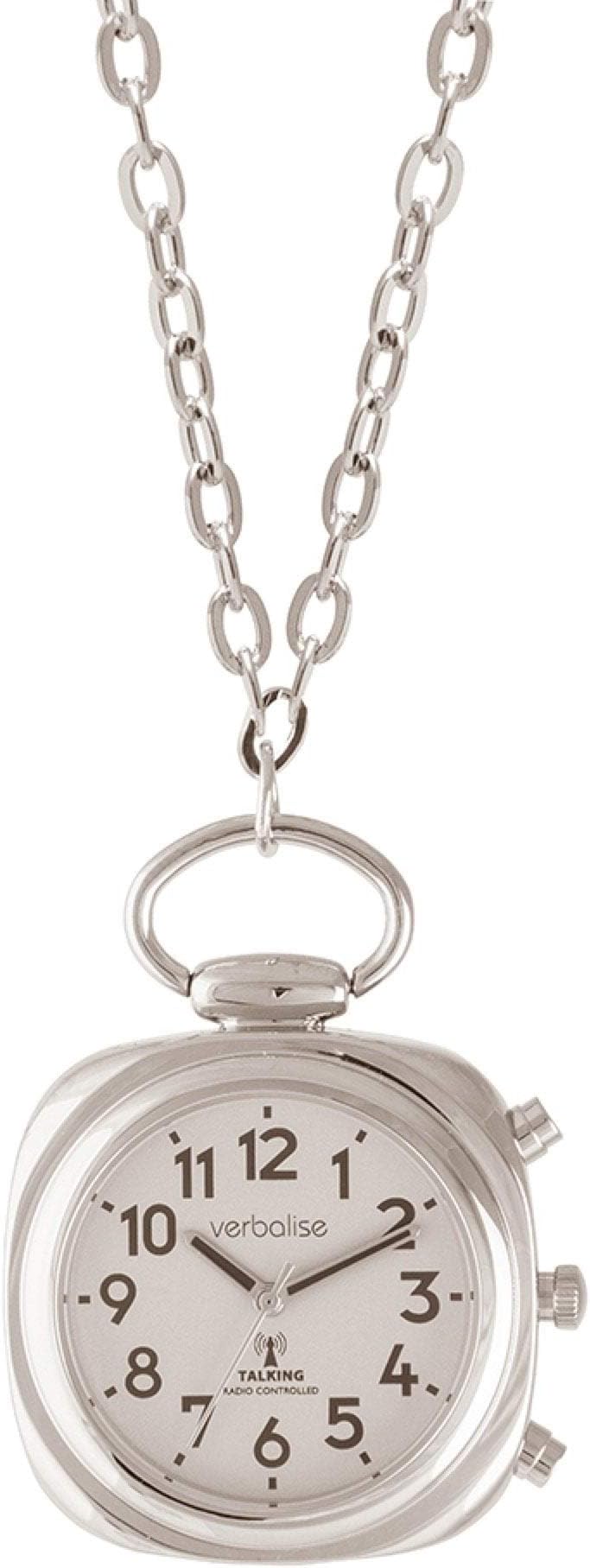 Verbalise Radio Controlled Talking Pendant Watch, Silver/Grey