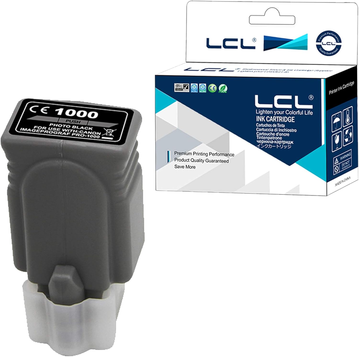 LCL Compatible Ink Cartridge PFI-1000 PBK PFI-1000PBK 0546C001 (1PK Pack Photo Black) Replacement for Canon imagePROGRAF PRO-1000
