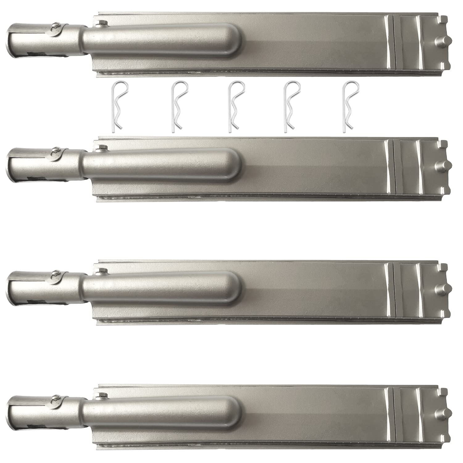 Photo 1 of GRILLJOB 4 Pack Heavy Duty Cast Stainless Steel Grill Burner for Bull, Grill Replacement Parts for Bull, Cal Flame, Lion, Blaze, Turbo, Beefeater, Thermos, Char Broil, Jenn Air, Nexgrill