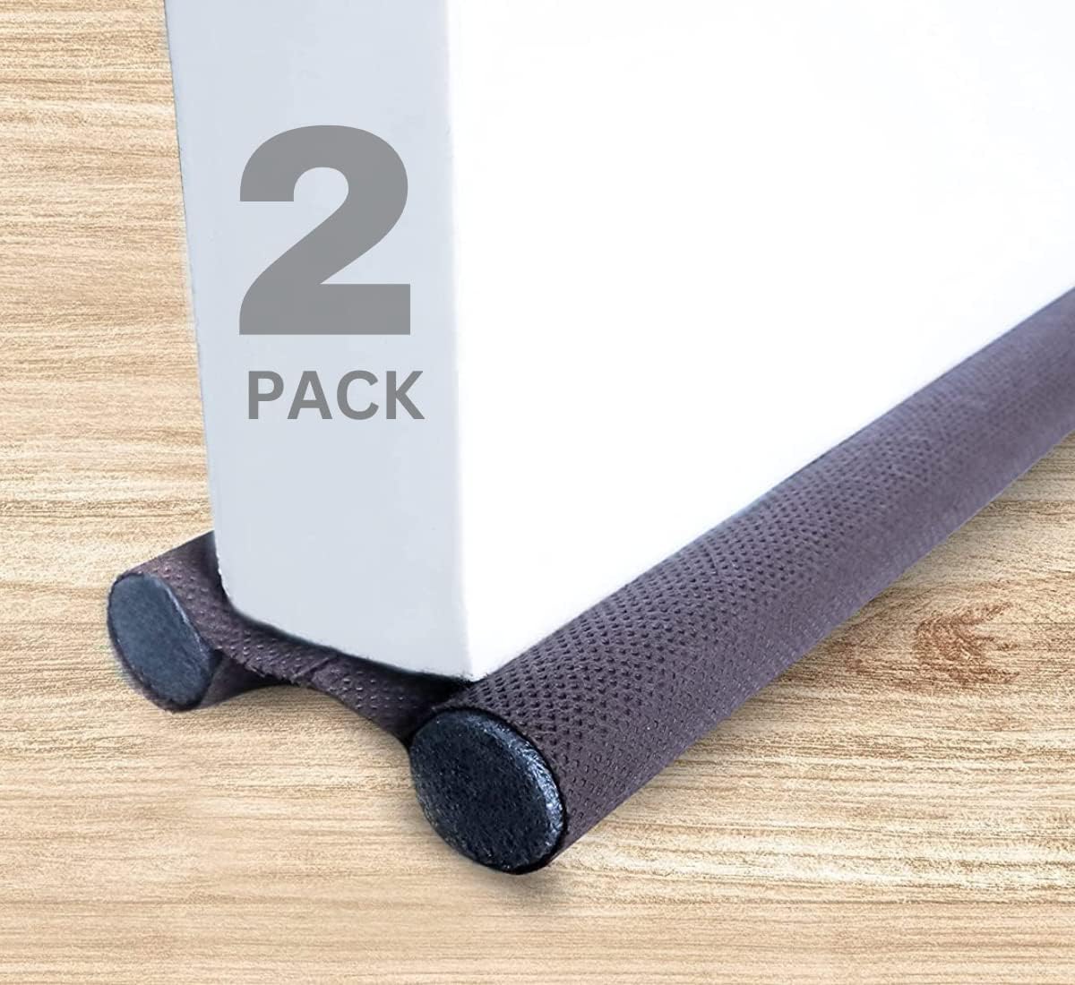 Draft Stoppers - 2 Pack Twin Door Draft Stopper Weather Stripping Window Breeze Blocker - Adjustable Door Sweeps 39” Under Door Draft Stopper Dust-Noise Proof (Brown)