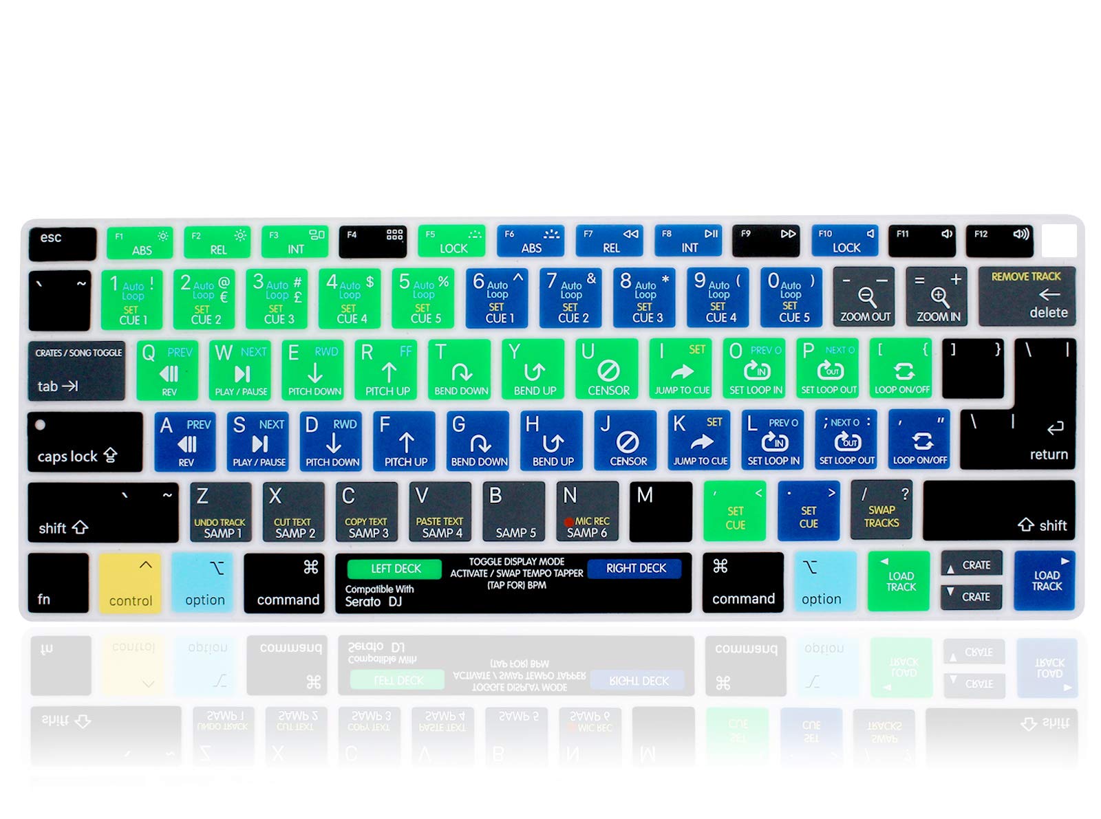 XHLWZR EU/UK/US Serato DJ Shortcuts Hotkey Silicone Keyboard Cover Skin for MacBook Air 13 with Retina Display and Touch ID 2020 2019 2018 Model A1932,USA and European Layout Protective Skin