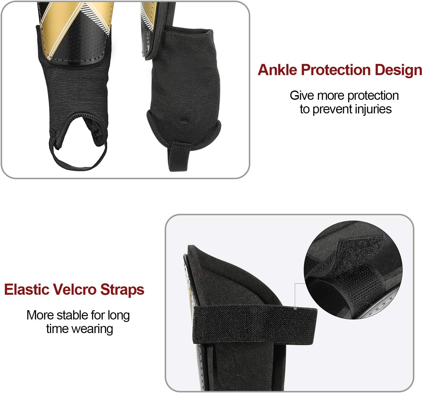 TAGVO Soccer Shin Guards, Kids Soccer Equipment with Ankle Sleeves Protection, Youth Sizes Child Soccer Shin Pads for Boys Girls : Sports & Outdoors