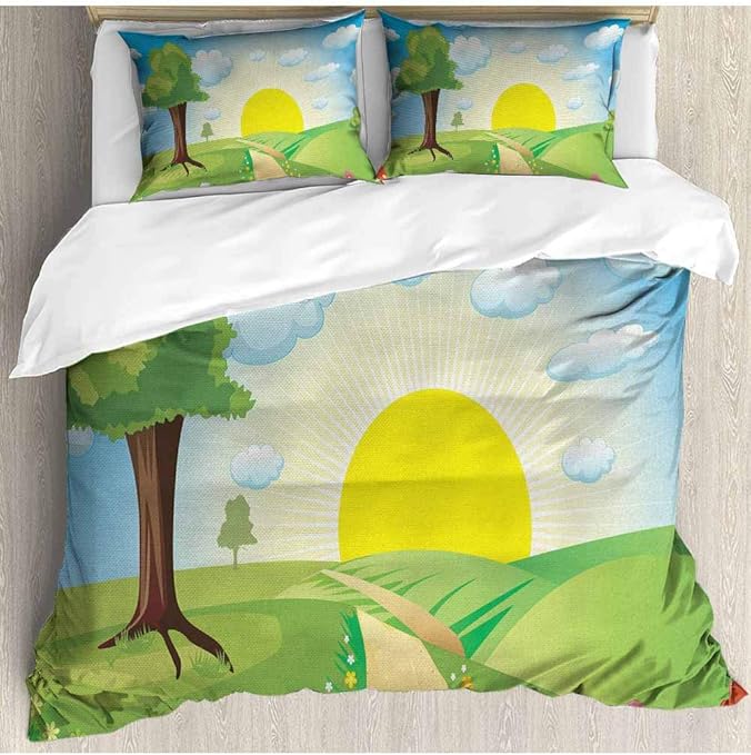 prunushome - Juego de Funda de edredón de 3 Piezas con diseño Moderno