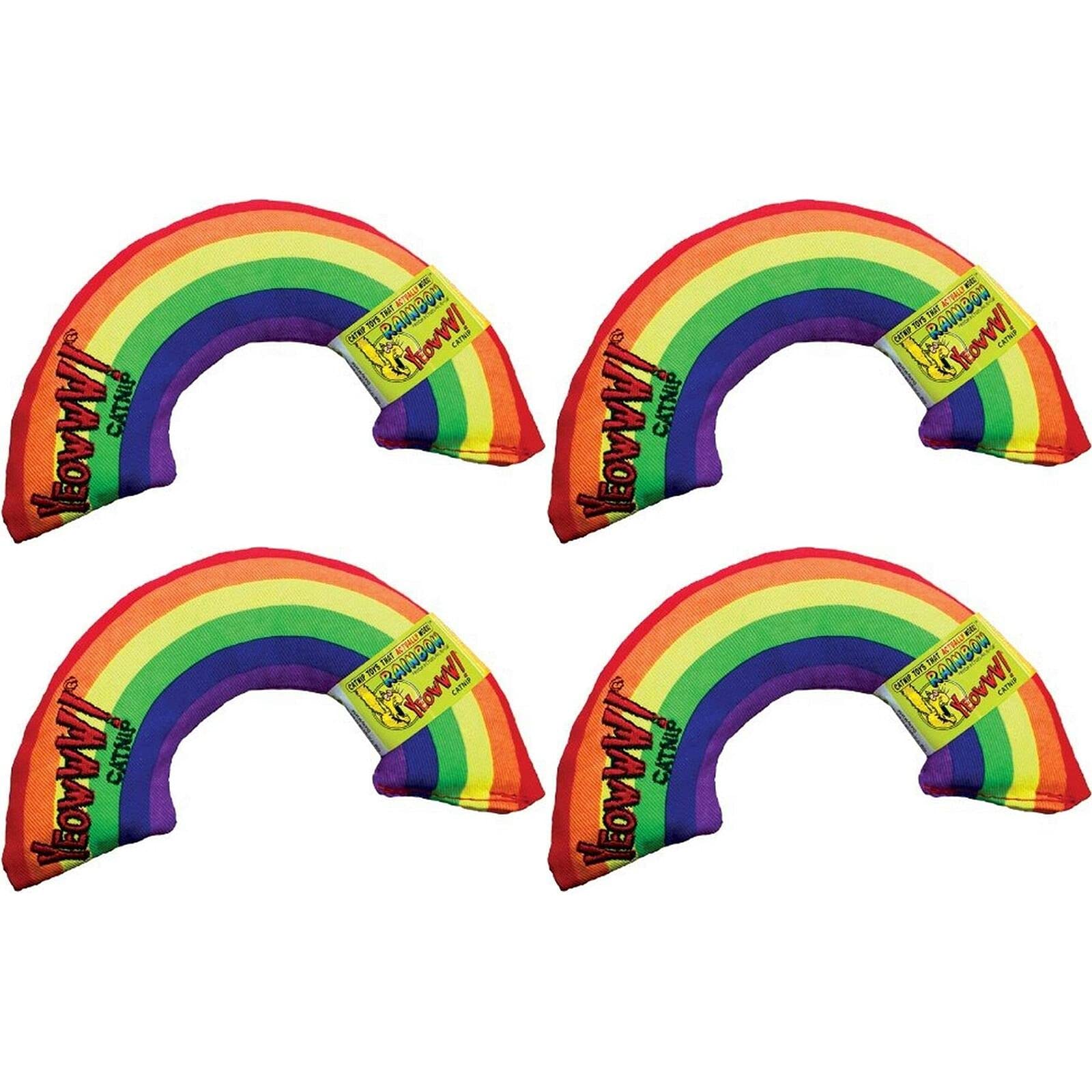 YEOWWW! Catnip Rainbow 4 PACK Pure Organic Leaf and Flowertop Blend Cat Toy