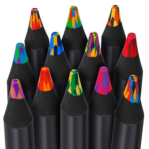Casleovf Stocking Fillers Kids: Art Supplies 12 Colored Rainbow Pencils, Secret Santa Gifts for Kids Teenagers Children, Christmas Gifts for Girls Boys 4-12 Year Old on Birthday Easter