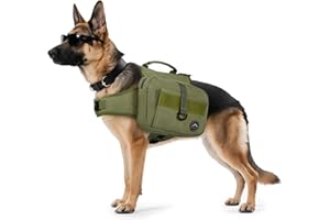 Himal Outdoors Dog Backpack & Saddle Bag, Tactical Hiking Backpack for Large Dogs with Side Pockets & Adjustable Strap