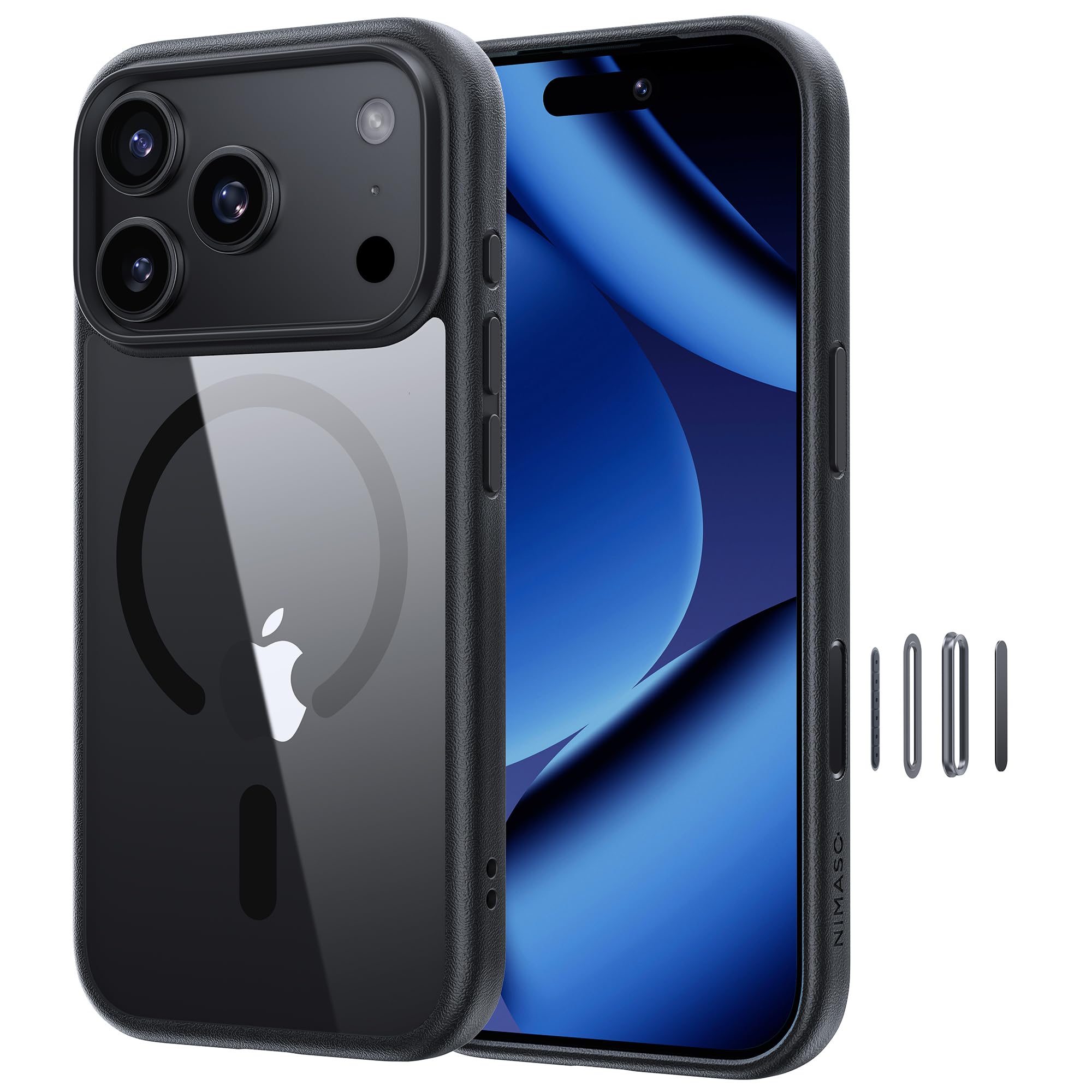 NIMASO iPhone 17 Pro Max 用 ケース 【最新 MagSafe対応・カメラコントロールカバー付き・米軍MIL規格】PC背面 傷つき防