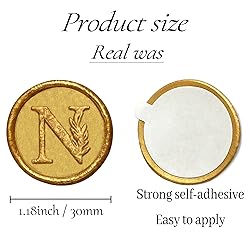 25Pcs Gold Wax Seal Stickers Handmade Vintage