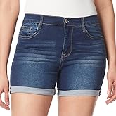 WallFlower Womens Irresistible Denim Shorts High-Rise Insta Soft Juniors (Standard and Plus)