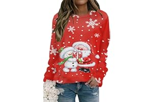 Ithalt Christmas Sweatshirt for Women Merry Sweater Embroidered Striped Crewneck Sweatshirts Holiday Long Sleeve Pullover