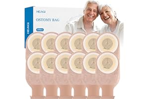 HEAGIMED 100 PCS Colostomy Bags, One Piece Ostomy Drainable Pouches with Closure for Ileostomy Stoma Care, 15mm-60mm Cut-to-Fit Ostomy Supplies
