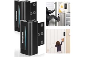 CROSIZE Home Security Door Locks 2 Pack, Metal Door Reinforcement Locks, 3" Withstands 800 lbs of Impact for Inward Swing Doors, Defender Security Door Lock, Prevent Unauthorized Entry (Black)