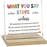 Counselor Office Decor Sign, Mental Health Acrylic Plaque Gifts for Women Coworker