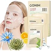 GONIM Face Mask Korean Skin Care with Hyaluronic Acid Serum & Collagen Activation, Hydrating Face Masks Skincare with Vitamin C, Moisturizing Sheet Mask for All Skin, Korean Face Mask 15 Sheets