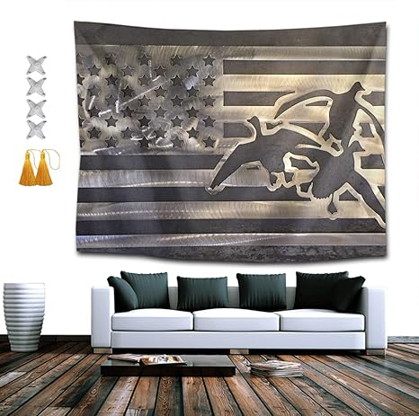 Amazon Com Boyoko Me Duck Hunting Usa Flag Tapestry Boho