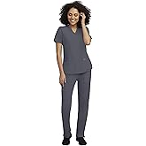 STAT MEDICAL WEAR Scrub Set for Women, Professional V-Neck Top with Comfortable Drawstring Pant with 5 Pockets - 100200