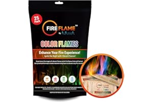 KIKNEK Fireflame Fire Color Changing Packets - Colorful Fire Flames Packets - 25 Pack - for Outdoor Pit, Fireplace, Bonfire, Campfire, Camping Accessories for Kids & Adults