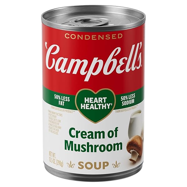 CAMPBELL’S CONDENSED HEART HEALTHY CREAM OF MUSHROOM SOUP, 10.5 OZ CAN