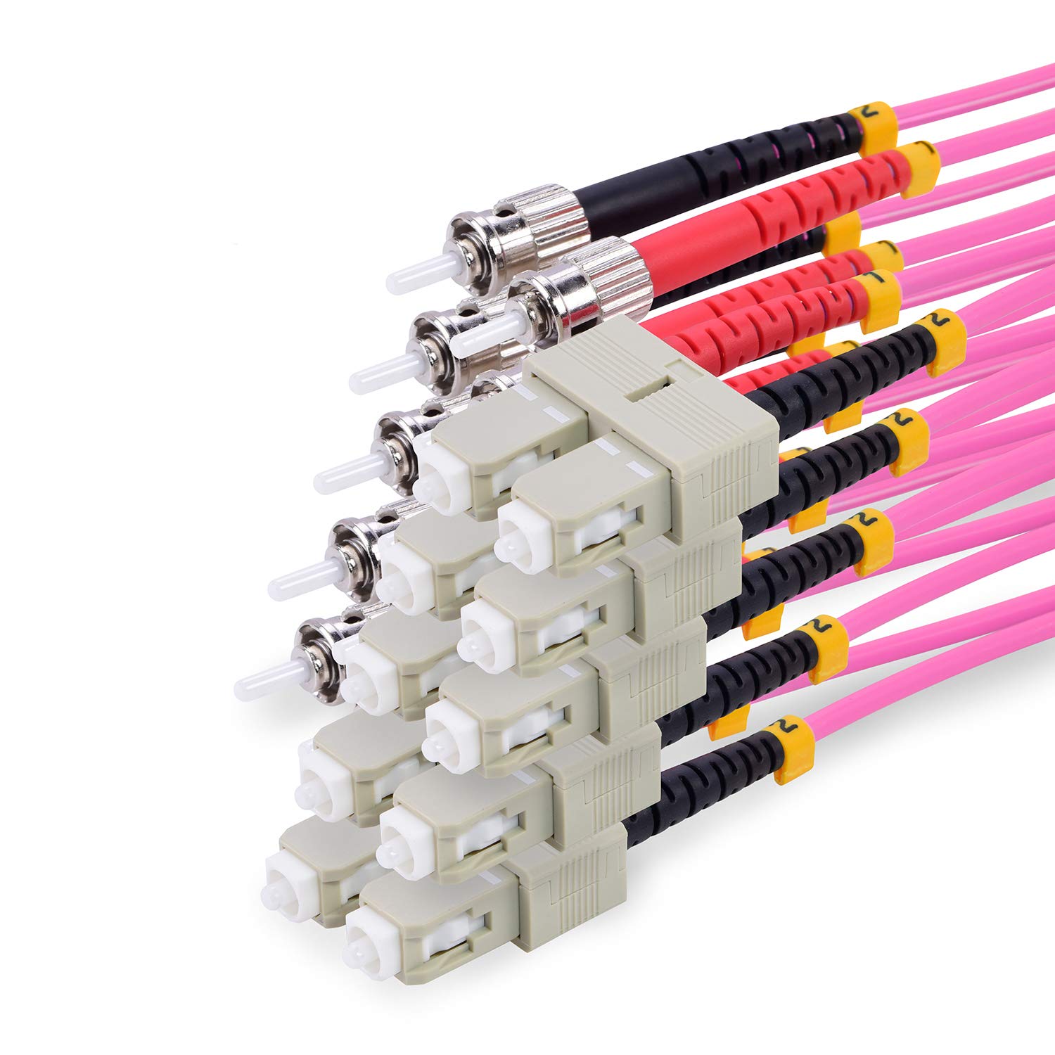 TPFNet 5 Pieces 1,5m Fibre Optic Patch Cable OM4 ST/SC - 10 Gigabit/s