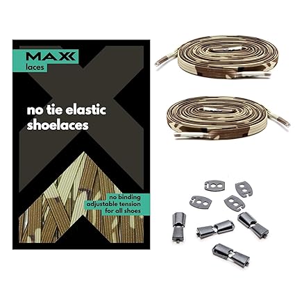 MAXXLACES Flache elastische Schnürsenkel mit einstellbarer Spannung in verschiedenen Farben Schuhbänder ohne Binden komfortab