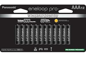 Eneloop Panasonic BK-4HCCA12FA pro AAA High Capacity Ni-MH Pre-Charged Rechargeable Batteries, 12-Battery Pack