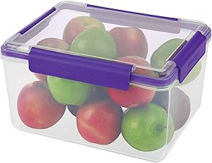 SnapLock by Progressive 30-Cup Container - Purple, SNL-1012PEasy-To-Open, Leak-Proof Silicone Seal, Snap-Off Lid, Stackable, BPA FREE