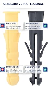 1STec 6 x M10 x 50mm Galvanised Anchor Nylon Mungo Wall Plug Kit + 13mm Hex Bolt view 2