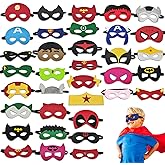35 Packs Party Favors Masks for Kid, Cosplay Masks for Birthday, Hero Party Mask Children Masquerade Cosplay Eye Mask