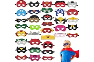 CORPOWER 35 Packs Party Favors Masks for Kid, Cosplay Masks for Birthday, Hero Party Mask Children Masquerade Cosplay Eye Mask