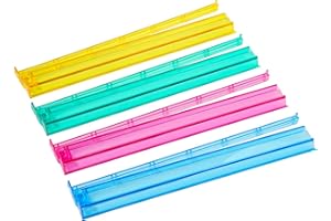 GUSTARIA Mahjong All-in-One Tile Rack & Pusher, Clear Acrylic Mahjong Rack and Pusher Combo, Modern American Mahjong Tile Racks, Set of 4, Multi Color