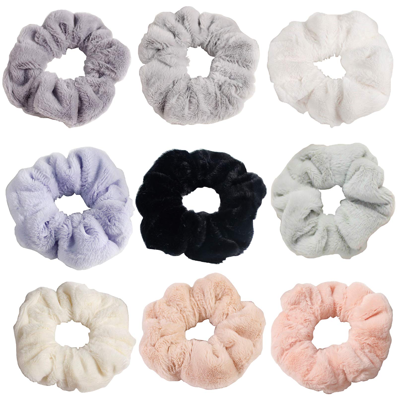 9PCS Hair Scrunchies Velvet Elastic Scrunchies Hair Bands Colorful Hair Scrunchy Bobbles Velvet Hair Ties Ponytail Holder for Girls and Women Hair Accessories Soft Hair Bobble Bands for Women