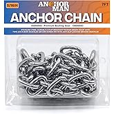 Anchor-Man Stainless Steel Boat Anchor Chain, Marine Grade, High Break Load with 2 Advanced Stainless Steel Shackles Boat Chains, 2 Sizes (L-5ft x D-3/16 || (L-5ft x D-1/4)