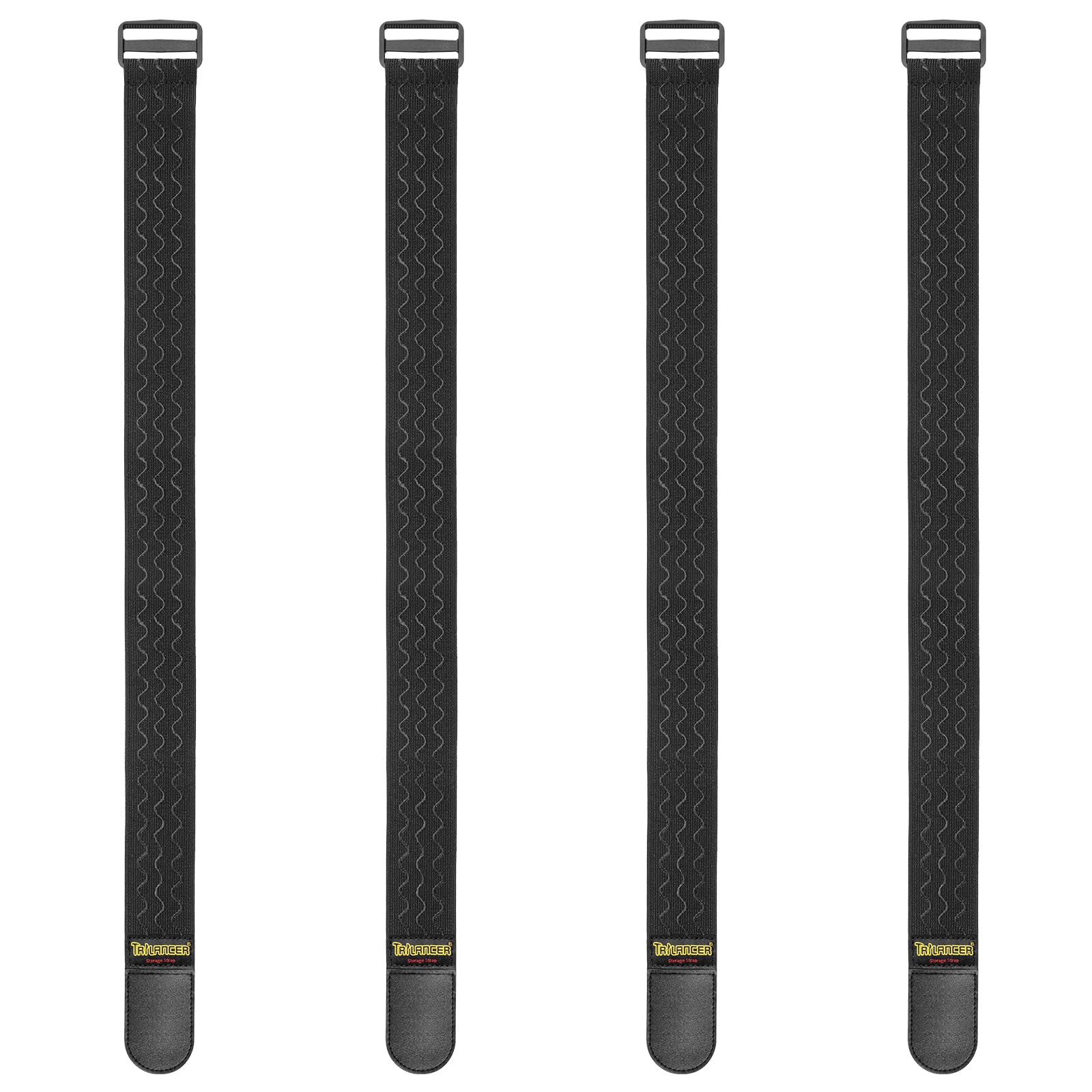Trilancer Elastic Cinch Straps with Anti-Slip Strips, 61cm x 5cm (4 Pack) Multipurpose Hook and Loop Bundling Straps for Hose, Cords, Bike, Luggage, Camping, Yoga Mats