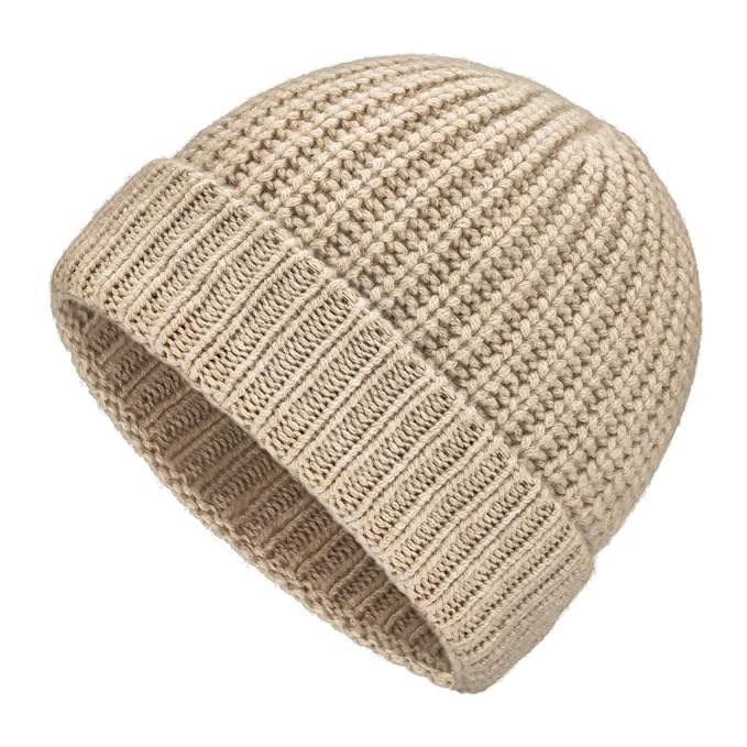 Kuschelig weiche Damen Kaschmir Mütze in 4 Farben - 100% Kaschmir Wolle - Hochwertige Winter Strickmütze/Beanie Wollmütze von HansaFarm