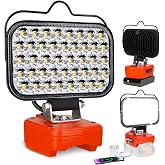 Fiihio Cordless LED Work Light Compatible with Black+Decker 20V Max Battery, 90W 7000LM Flood Light with USB &amp; Type-C, Low Voltage Protection for Garage Outdoor Job Site Lighting (Tool Only)